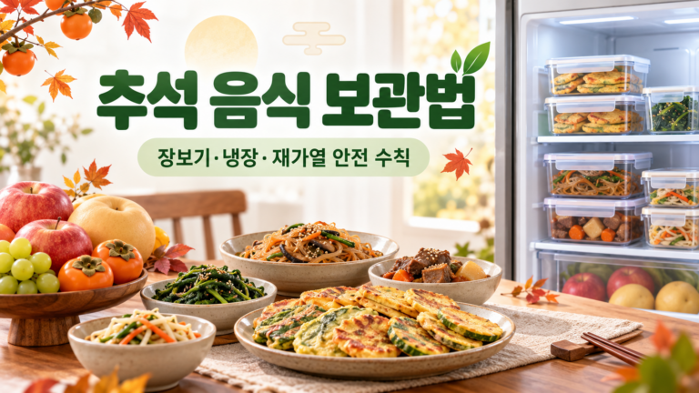 추석 음식 보관법에 따라 냉장고에 밀폐용기와 식재료를 구분해 보관한 모습