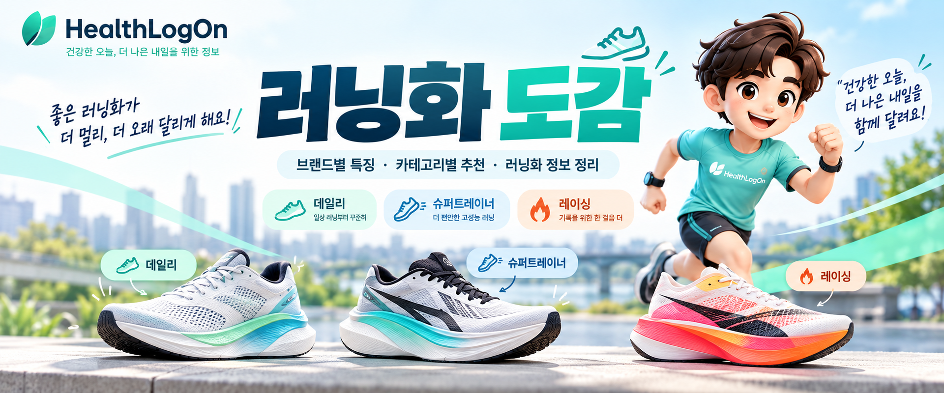 HealthLogOn 러닝화 도감: 데일리 러닝화, 슈퍼트레이너, 레이싱화 비교와 탐색