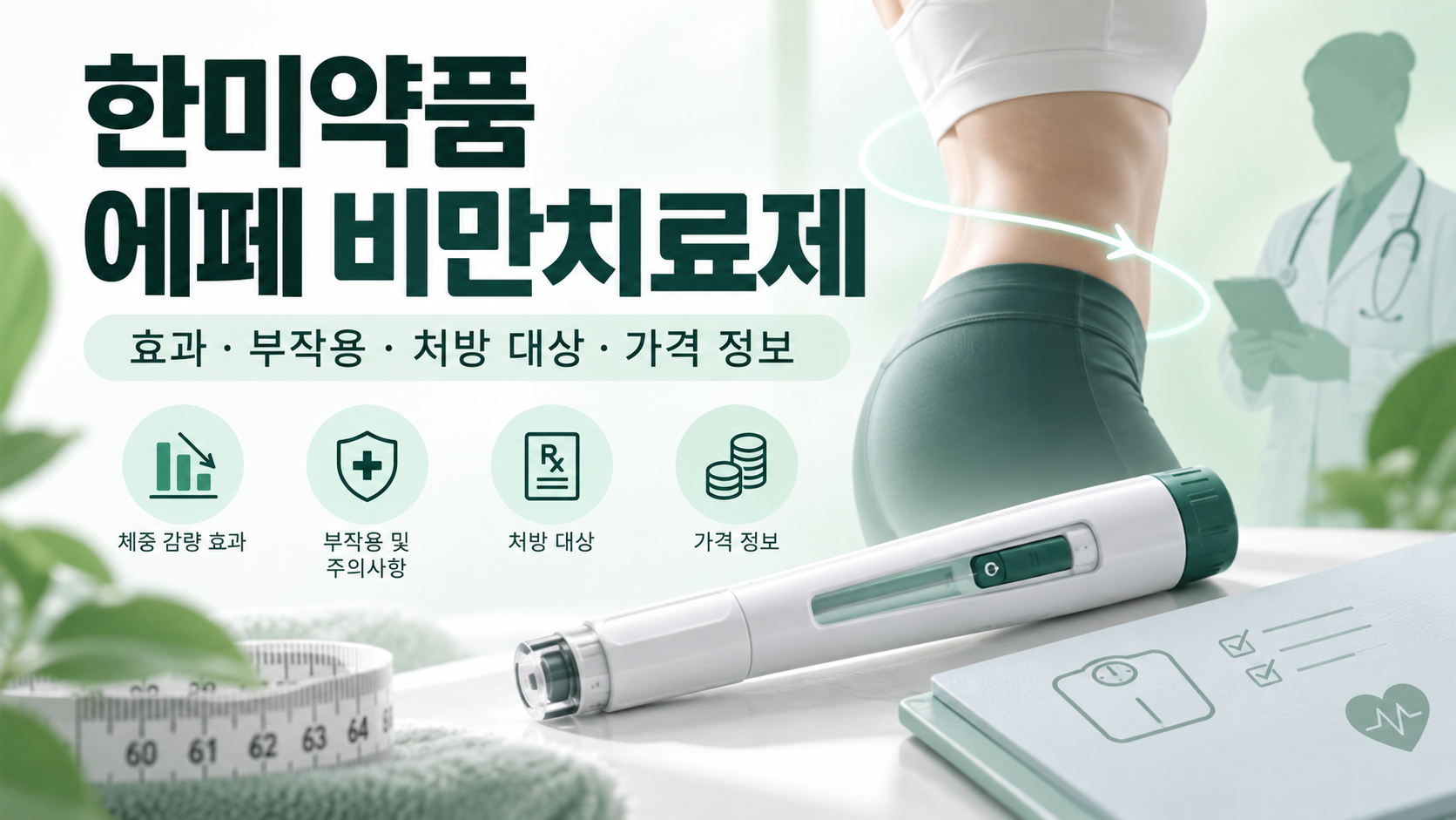 한미약품 에페 비만치료제의 체중감량 효과, 부작용, 처방 대상, 가격 정보를 소개하는 이미지